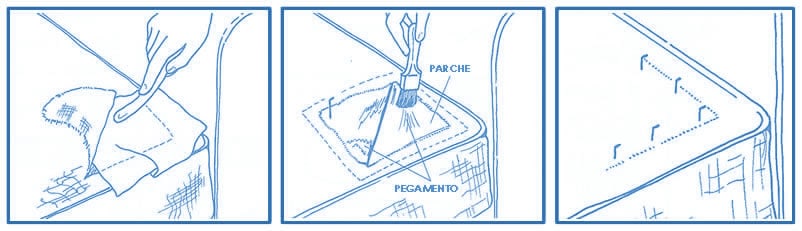 Reparación roto puntual con parche en Sofá | Muebles El Paraíso