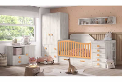 Dormitorio Infantil Naranja - Muebles El Paraíso